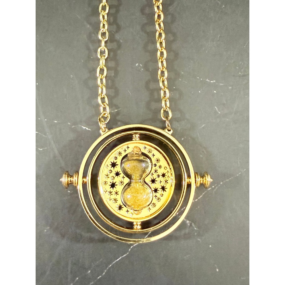 Harry Potter Time Turner Necklace Hermione Granger Gold Tone 18in
